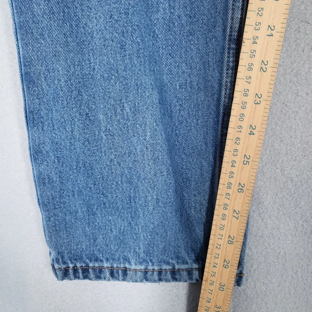 Levi's 505 Jeans Men's 34x32 Light Wash Blue Regular Fit Straight Leg Distressed